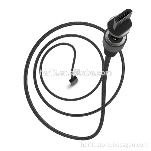 USB Type C Charge Cables With Round Shape Magnetic Type C Connector For Mobile Phone Charge Black Color